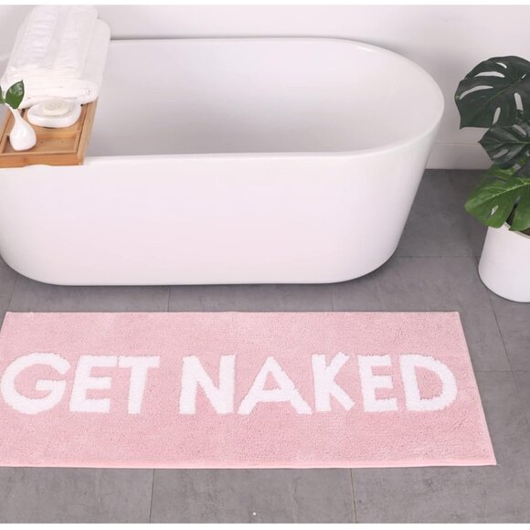 Get Naked Bath Mat Runner Pink Funny Rug Decor urban outfitters - Picture 6 of 6
